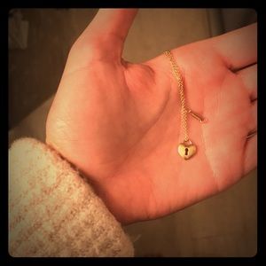 Tiffany gold lock heart pendant